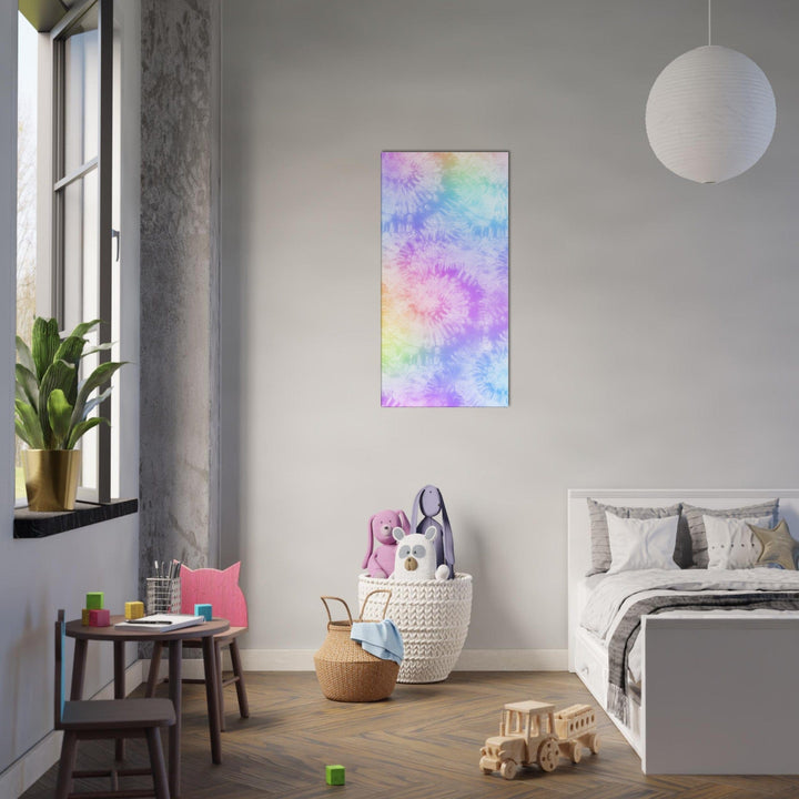 Little Squiffy Print Material 50x100 cm / 20x40″ / Vertical Rainbow Tie Dye Canvas Wall Art