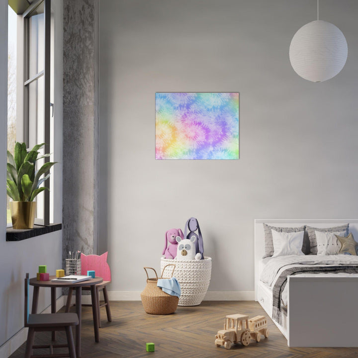 Little Squiffy Print Material 60x75 cm / 24x30″ / Horizontal Rainbow Tie Dye Canvas Wall Art