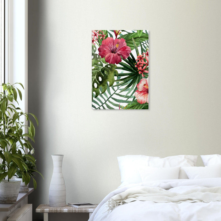Little Squiffy Print Material 50x70 cm / 20x28″ Tropical Hibiscus Canvas Wall Art