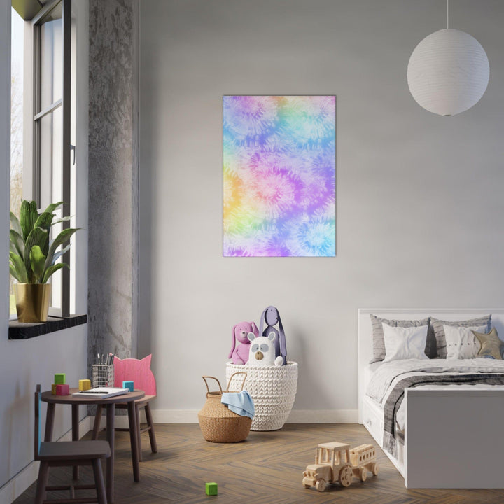 Little Squiffy Print Material 70x100 cm / 28x40″ / Vertical Rainbow Tie Dye Canvas Wall Art
