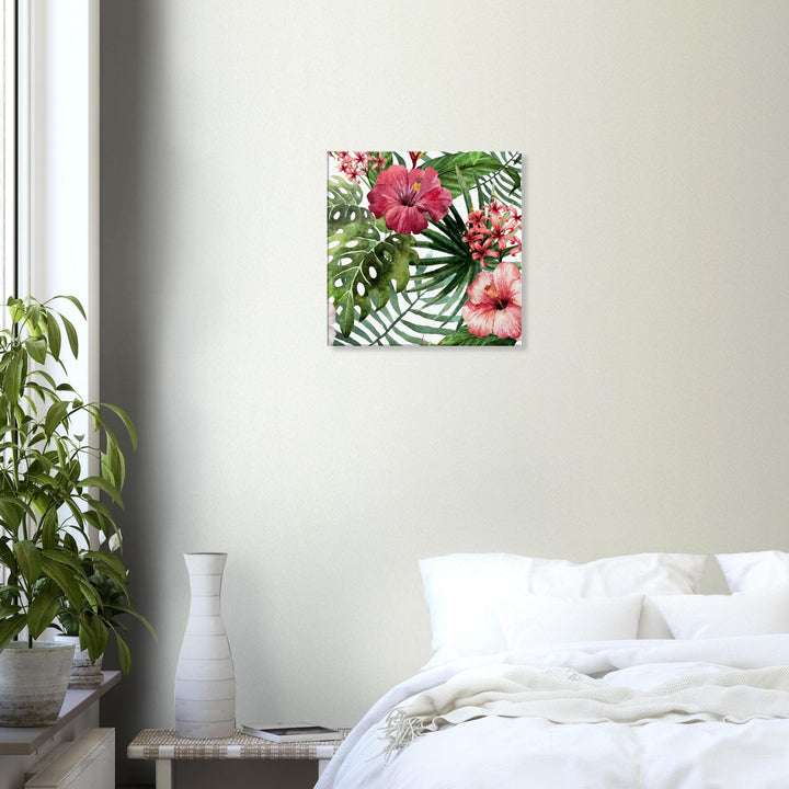Little Squiffy Print Material 50x50 cm / 20x20″ Tropical Hibiscus Canvas Wall Art