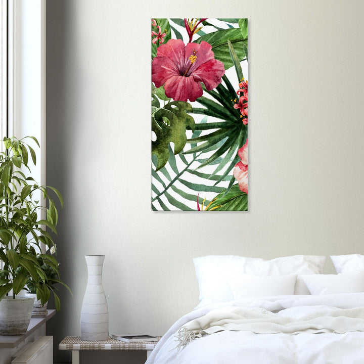 Little Squiffy Print Material 50x100 cm / 20x40″ Tropical Hibiscus Canvas Wall Art