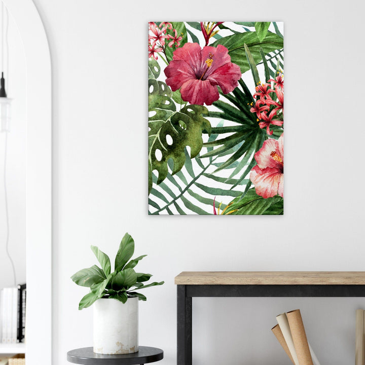 Little Squiffy Print Material Tropical Hibiscus Canvas Wall Art
