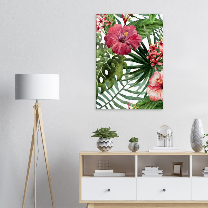 Little Squiffy Print Material Tropical Hibiscus Canvas Wall Art