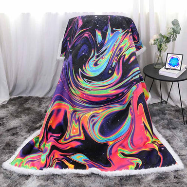 Acid Drop Marble Plush Sherpa Blankets Acid Drop Marble Blanket