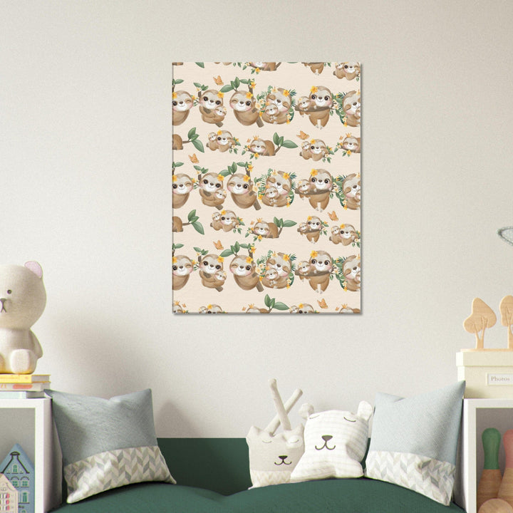 Little Squiffy Print Material 60x80 cm / 24x32″ / Vertical Cute Sloth Canvas Wall Art