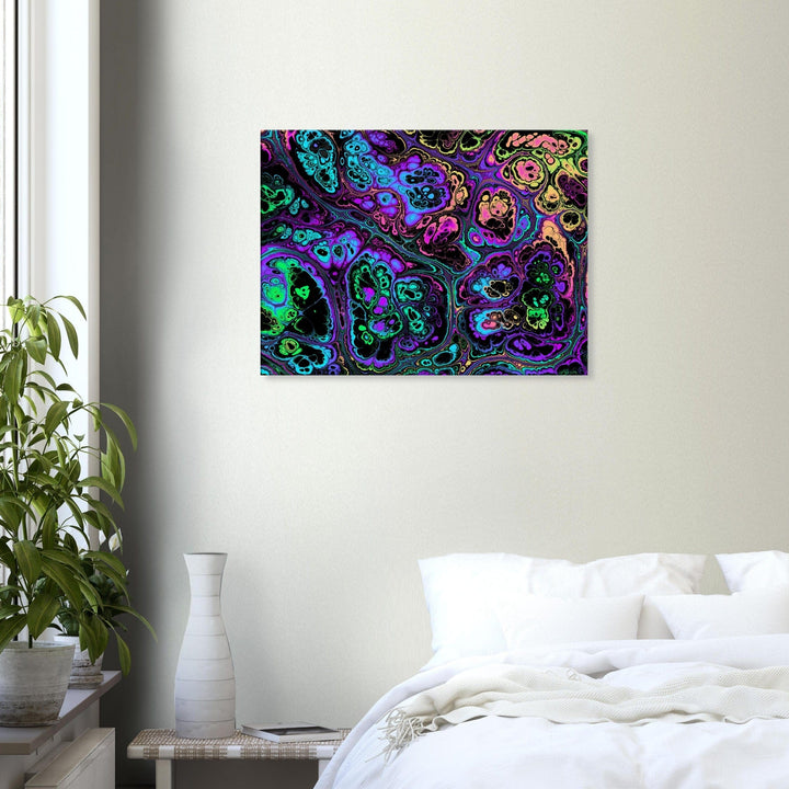 Marble Print Material 60x80 cm / 24x32″ / Horizontal Neon Psychedelic Marble Canvas Wall Art