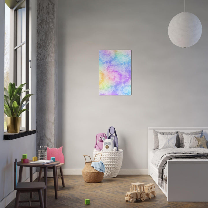 Little Squiffy Print Material 50x70 cm / 20x28″ / Vertical Rainbow Tie Dye Canvas Wall Art