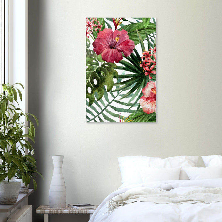 Little Squiffy Print Material 60x90 cm / 24x36″ Tropical Hibiscus Canvas Wall Art