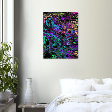 Marble Print Material 60x80 cm / 24x32″ / Vertical Neon Psychedelic Marble Canvas Wall Art