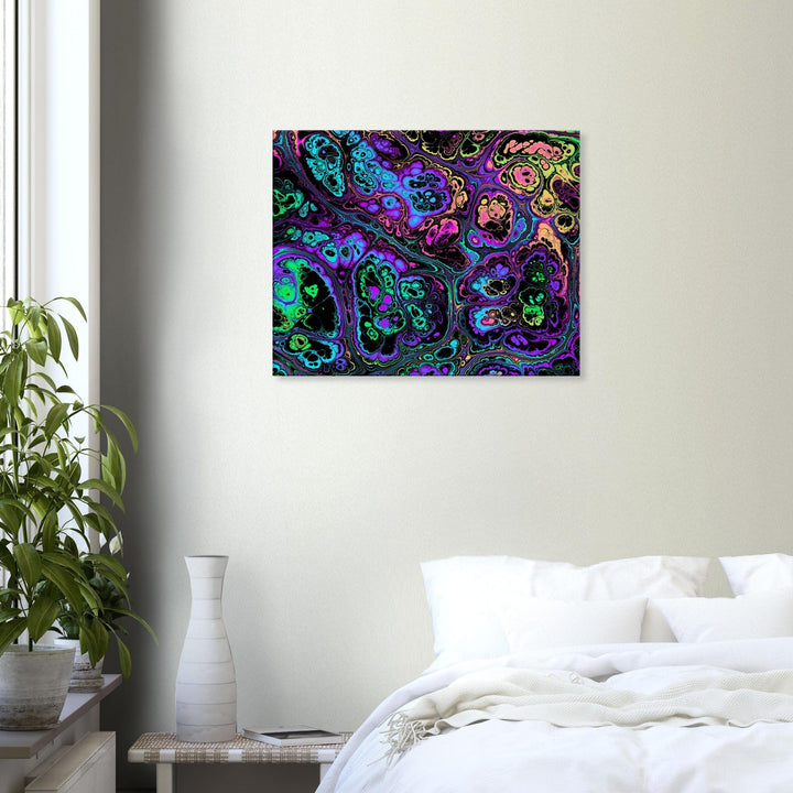 Marble Print Material 60x75 cm / 24x30″ / Horizontal Neon Psychedelic Marble Canvas Wall Art