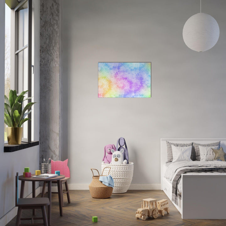 Little Squiffy Print Material 50x75 cm / 20x30″ / Horizontal Rainbow Tie Dye Canvas Wall Art