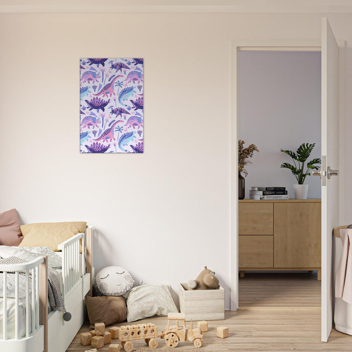 Little Squiffy Print Material 50x75 cm / 20x30″ / Vertical Pastel Dinosaurs Canvas Wall Art