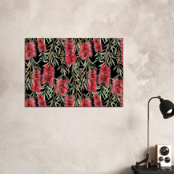 Little Squiffy Print Material 70x100 cm / 28x40″ / Horizontal Australian Bottle Brush Flower Canvas Wall Art