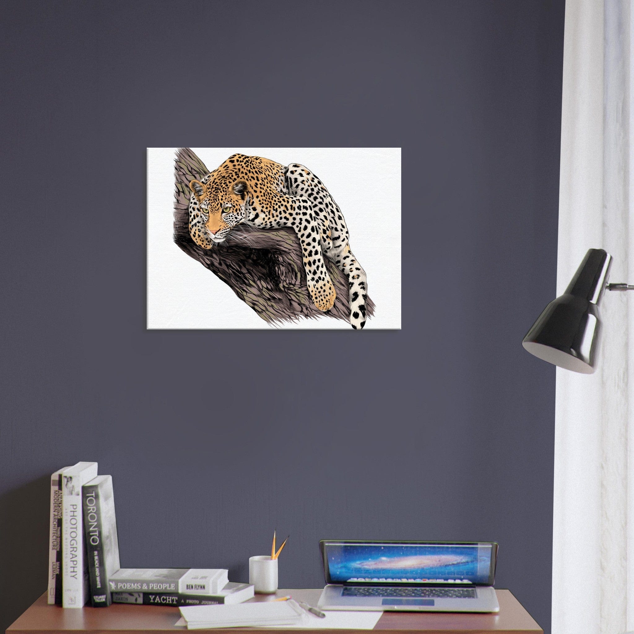 Little Squiffy Print Material 50x70 cm / 20x28″ / Horizontal Leopardess Canvas Wall Art