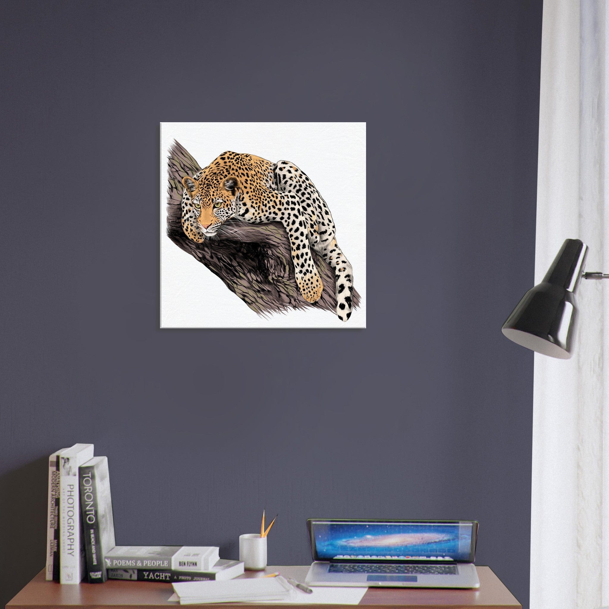 Little Squiffy Print Material 60x60 cm / 24x24″ / Horizontal Leopardess Canvas Wall Art