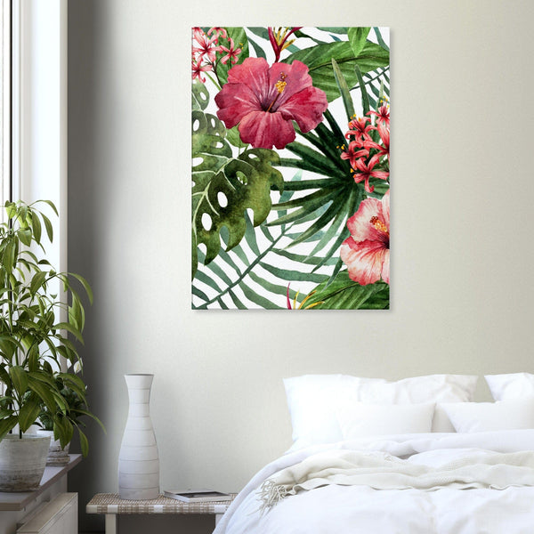 Little Squiffy Print Material 70x100 cm / 28x40″ Tropical Hibiscus Canvas Wall Art