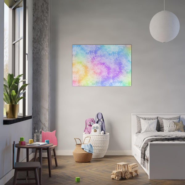Little Squiffy Print Material 70x100 cm / 28x40″ / Horizontal Rainbow Tie Dye Canvas Wall Art