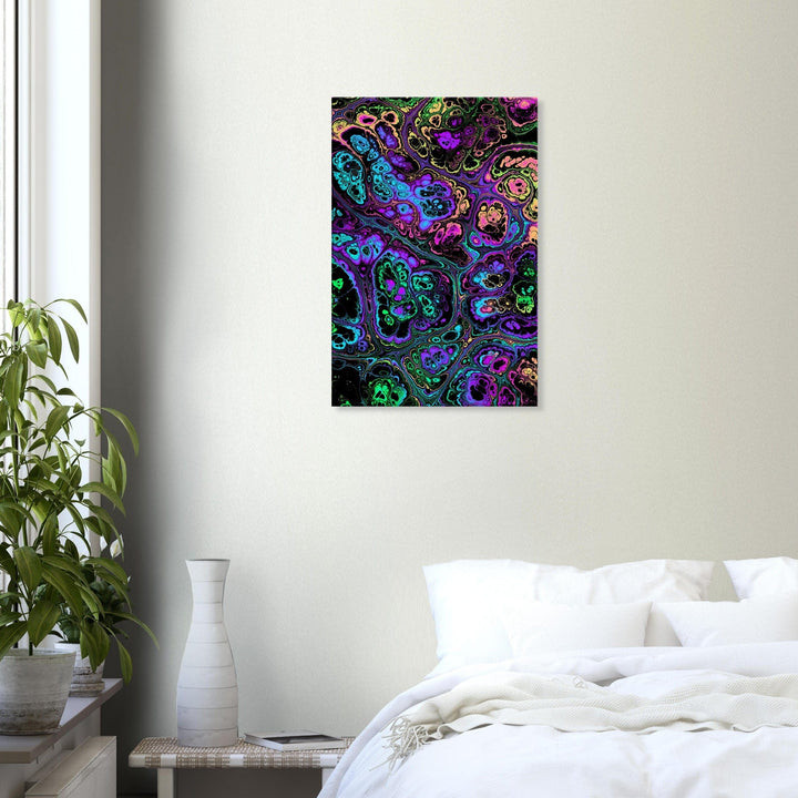 Marble Print Material 50x75 cm / 20x30″ / Vertical Neon Psychedelic Marble Canvas Wall Art