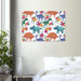 Little Squiffy Print Material 70x100 cm / 28x40″ / Horizontal Floral Dinosaurs Canvas Wall Art
