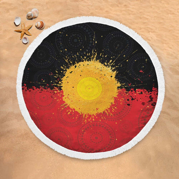 Aboriginal Flag Aboriginal Flag Lightweight Beach Towel