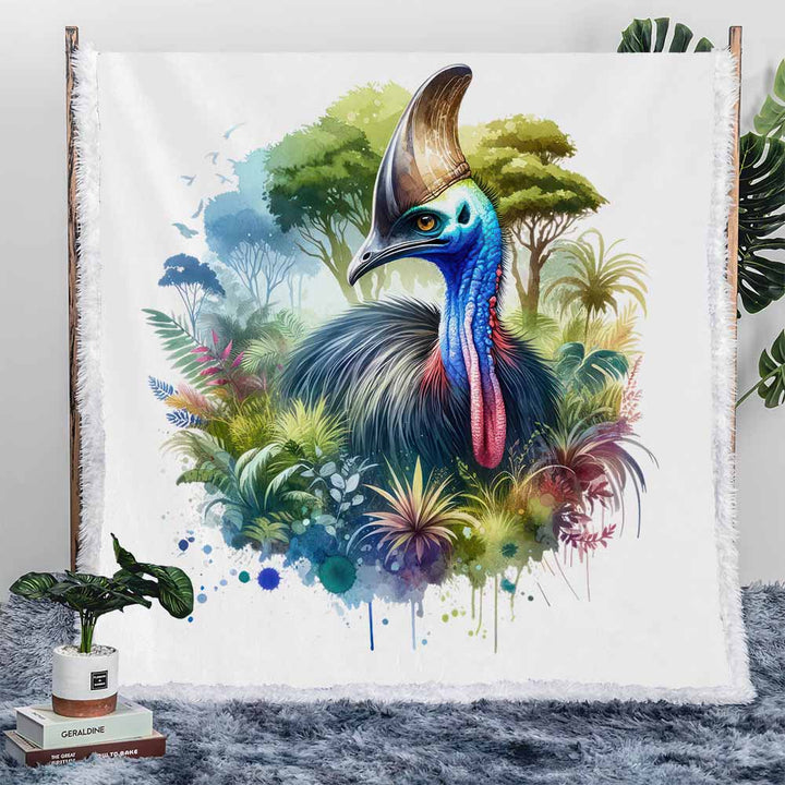 Fruit Bat Plush Sherpa Blankets Aussie Cassowary Blanket