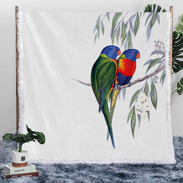 Aussie Lorikeet Plush Sherpa Blankets Aussie Lorikeet Blanket