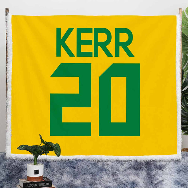 Personalised Plush Sherpa Blankets Aussie Soccer Personalised Blanket