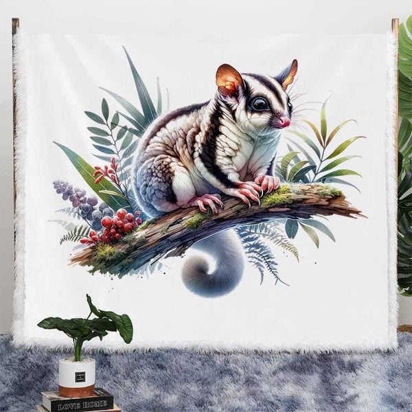 Aussie Sugar Glider Plush Sherpa Blankets Aussie Sugar Glider Blanket