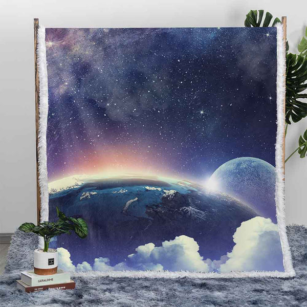 Back To Earth Galaxy Plush Sherpa Blankets Back To Earth Galaxy Blanket