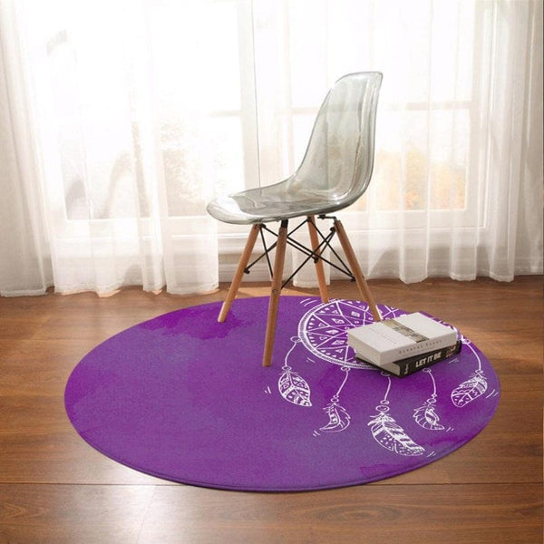 Bahaman Sea Purple Dreamcatcher Bahaman Sea Purple Dreamcatcher Round Mat