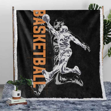 Basket Ball Plush Sherpa Blankets Basket Ball Blanket
