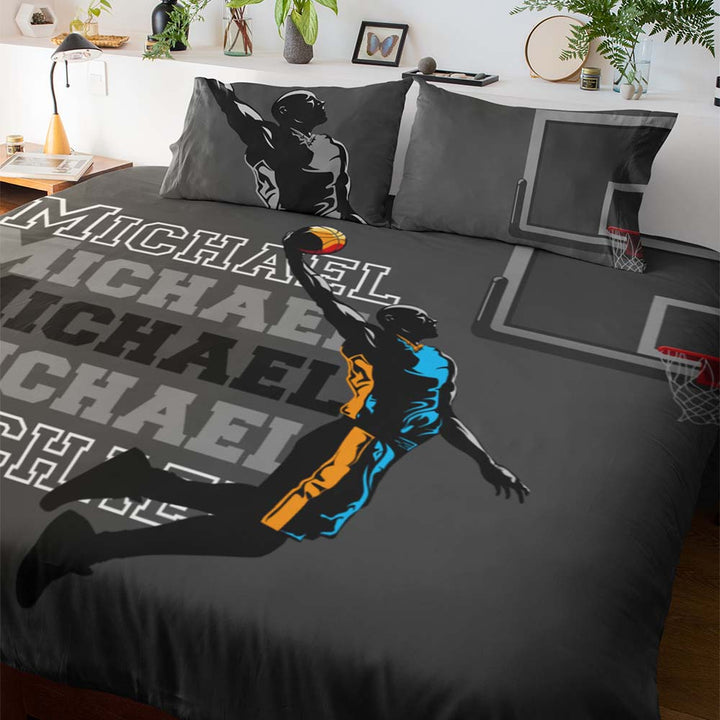 Personalised Basketball Slam Dunk Personalised Quilt Cover Set