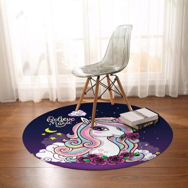 Believe In Magic Unicorn Believe In Magic Unicorn Round Mat