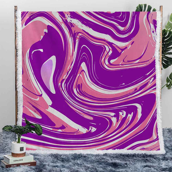 Marble Plush Sherpa Blankets Berry Swirl Marble Blanket