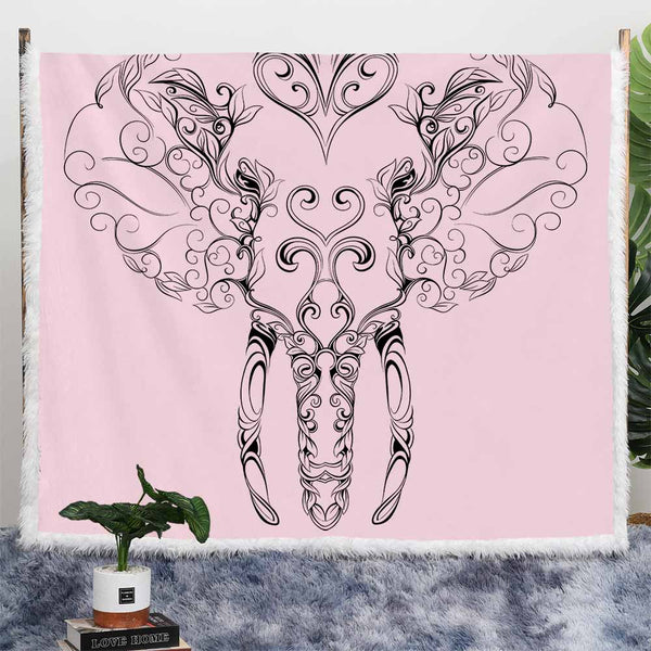 Black Elephant Plush Sherpa Blankets Black Elephant Blanket