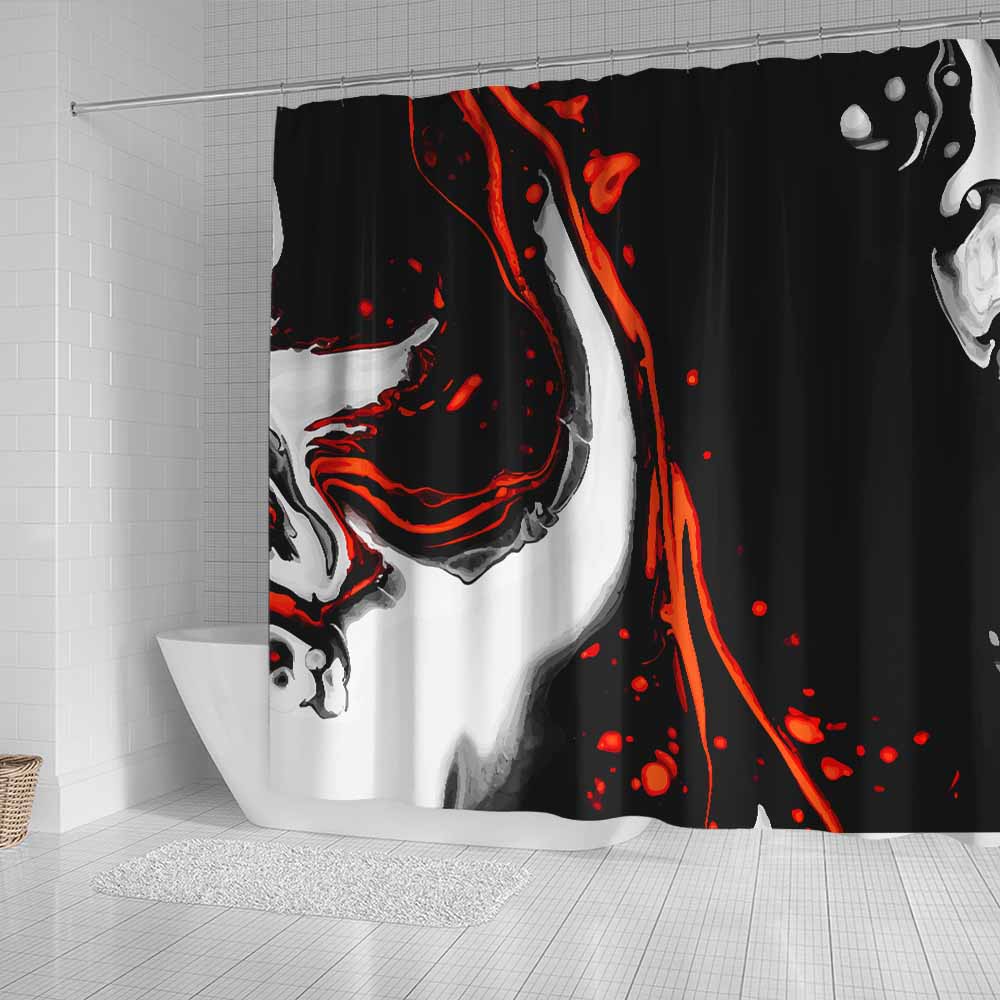 Marble Blood Moon Marble Shower Curtain