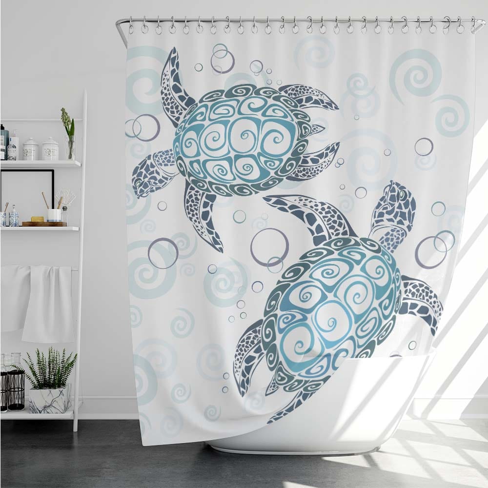 Blue Turtles Shower Curtain — Little Squiffy