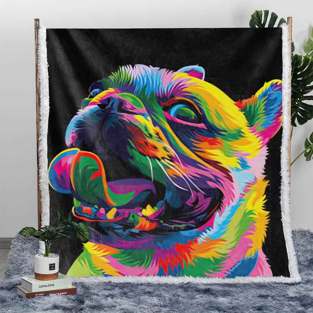 Pug sherpa blanket best sale