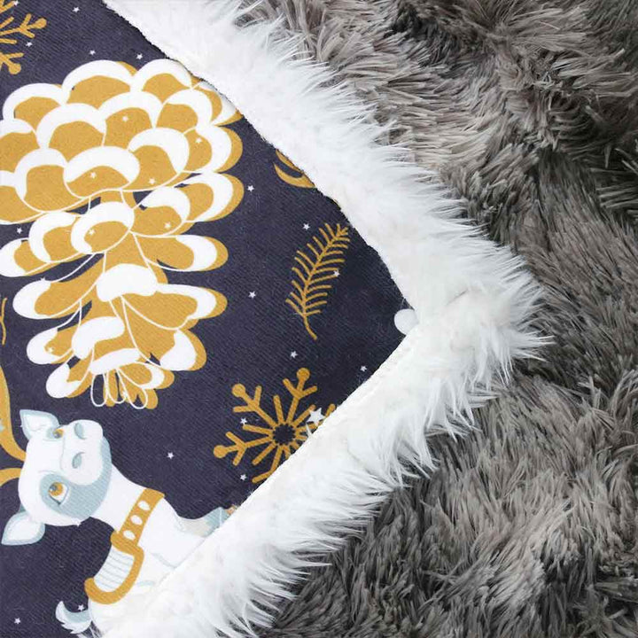 Christmas Reindeers Plush Sherpa Blankets Christmas Reindeers Blanket
