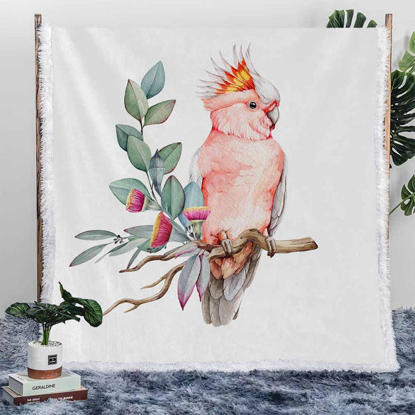 Cockatoo Plush Sherpa Blankets Cockatoo Blanket