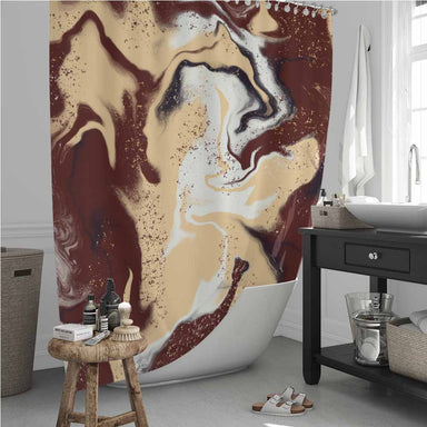 Marble Coffee Marble Shower Curtain