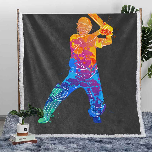 Colourful Cricket Plush Sherpa Blankets Colourful Cricket Blanket