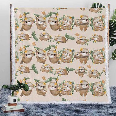 Cute Sloth Plush Sherpa Blankets Blanket