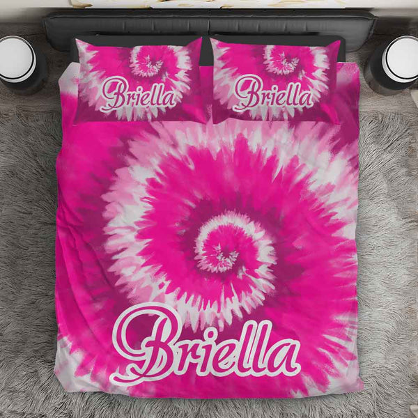 Tie Dye Deep Pink Tie Dye Personalised Quilt Cover Set