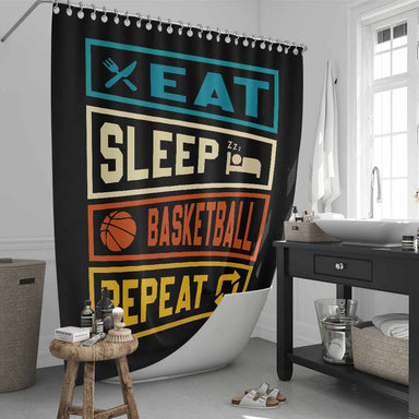 Eat Sleep Basketball Eat Sleep Basketball Shower Curtain