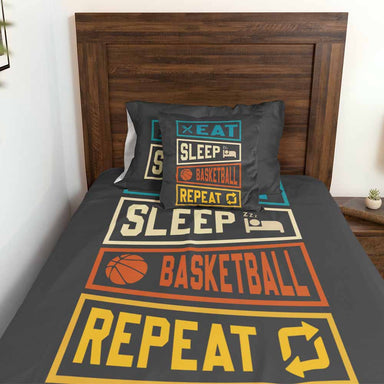 Basketball Eat Sleep Basketball Quilt Cover Set