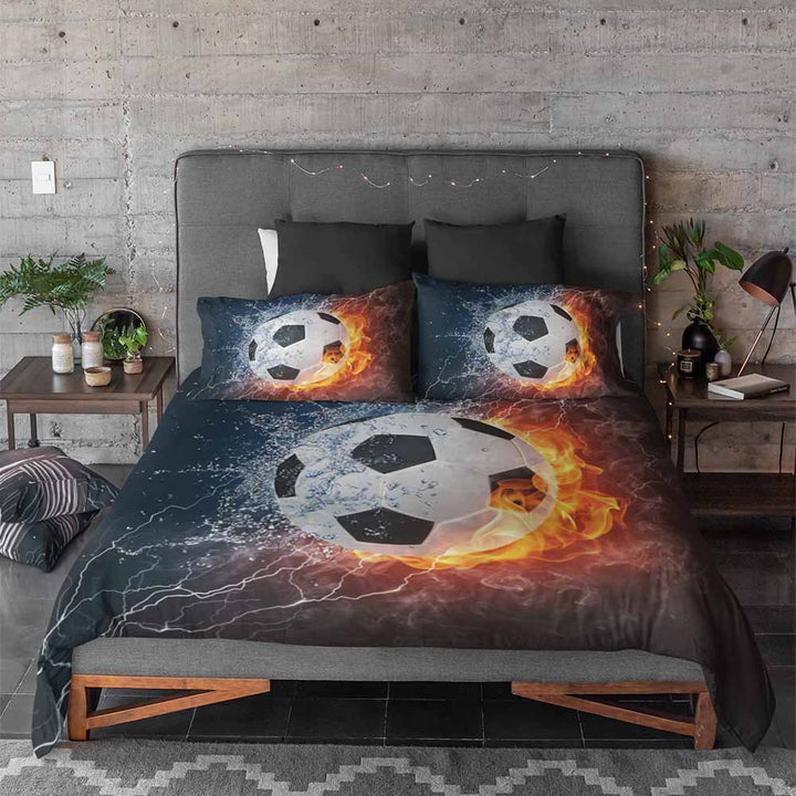 Fire and Water Soccer Fire and Water Soccer Quilt Cover Set