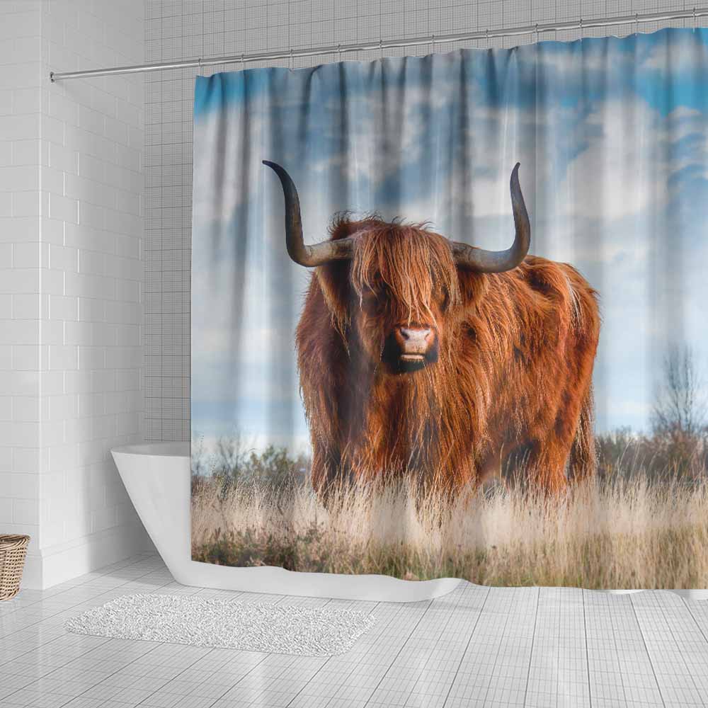 Fluffy Highland Cow Fluffy Highland Cow Shower Curtain