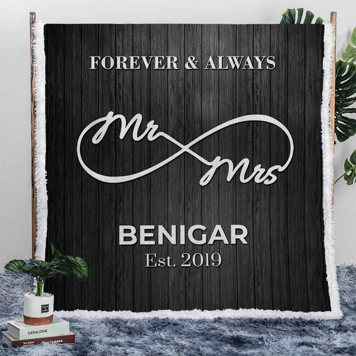 Personalised Plush Sherpa Blankets Forever & Always Personalised Blanket